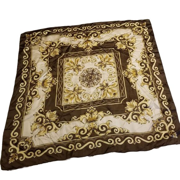 Kathie Lee Vintage Made In Italy Square Scarf Floral Mosaic - Picture 1 of 7